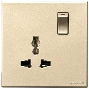 Ổ cắm đơn 3 chấu có công tắc chuẩn Quốc tế – Honeywell – EW2835SP0SGL